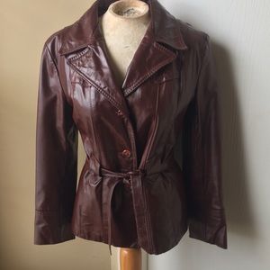 🧥VINTAGE🧥Bermans leather trench coat
